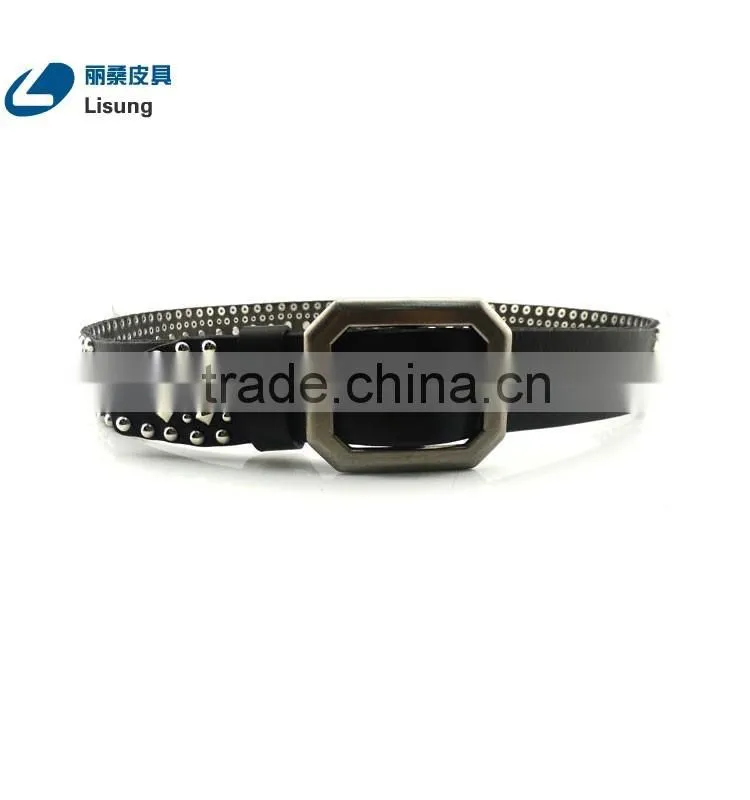 Lady Genuine Leather Turquoise Rhinestone Dress Strap Belt