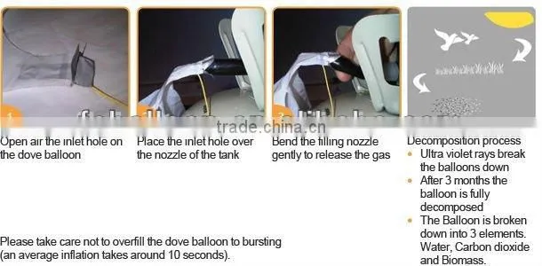 2016 Wedding Helium Inflatable Biodegradable White Dove Balloons For Wedding Decoration Doves Dhaped Bio Balloons