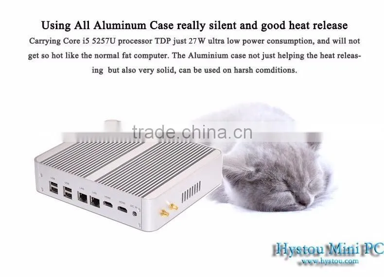 New Product Mini PC Barebone System Intel Core i3 4158u 2.0G Fanless Desktop Computer i3 Windows Ubuntu Dual NIC 2 Lan