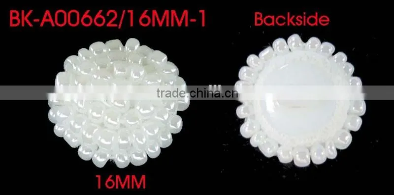 2MM White Pearl Sew-On Cover Fancy Ladies Fashion Pearl Button