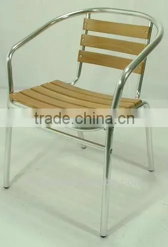 stackable aluminum frame wood dining chair (YC050)
