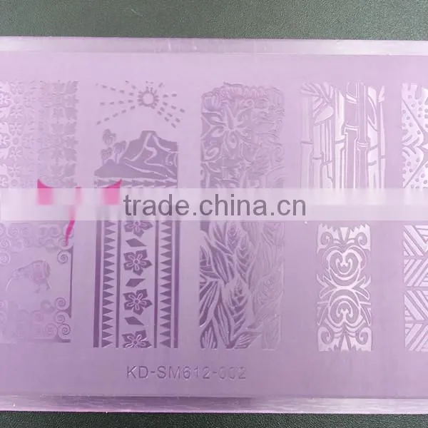 Easam new cheap high quality plastic PVC nail art stamp plate with 6 color available
