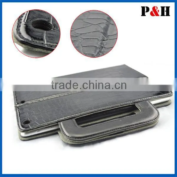 Portable Croco leather carry case cover for ipad air