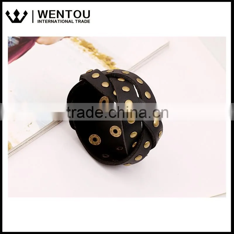Wholesale Fashion European Vintage Leather Wrap Bracelet