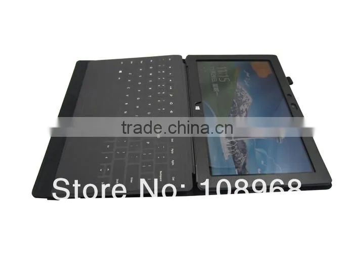 Stand Leather Case For Surface RT,Surface RT standing leather case,Black Color