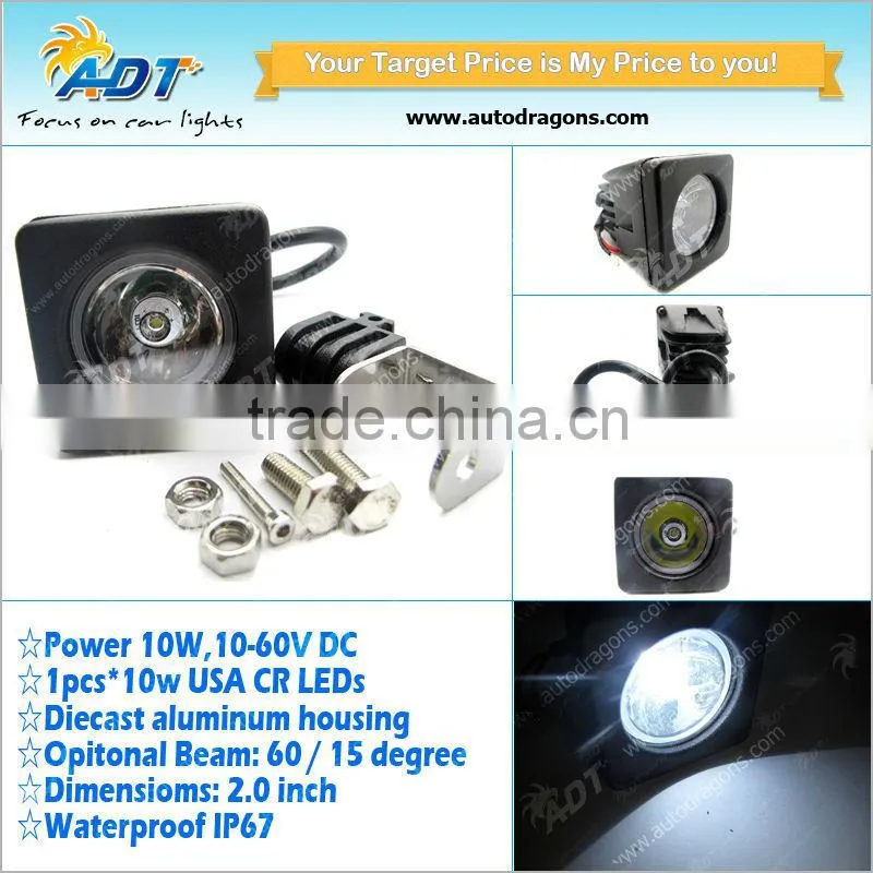 Square 10W CR EE LED WORK LIGHT BAR SPOT BEAM DRIVING LIGHT