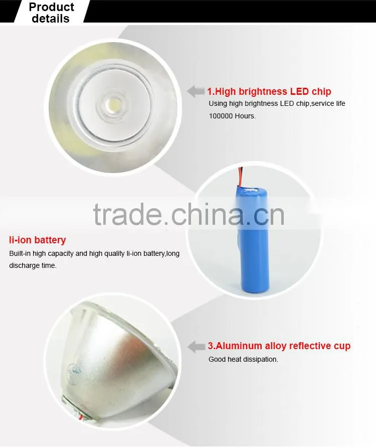 Promotional gift rechargeable ABS led flashlight with high bright led bulb