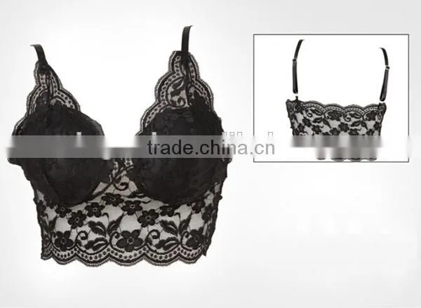 High quality lace bralette,Sexy Deep V Full Lace Camisole
