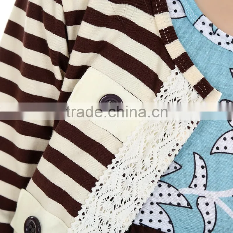 2016 christmas yiwu kaiya new fashion 3 pieces coat dress and pant baby girl boutique clothing sets