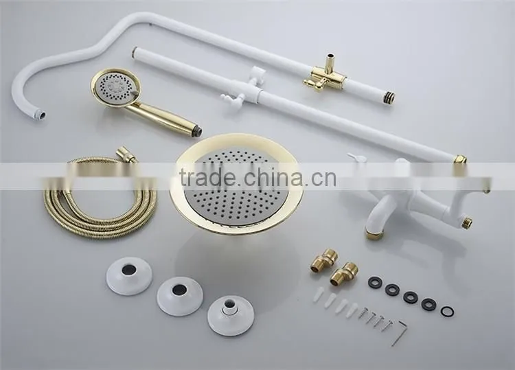 2016 new modern bathroom shower set,white painted rainfall shower set