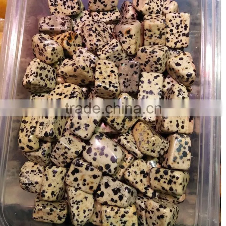 2-3mm natural polished dalmation jasper tumble stones crystal macadam for decoration