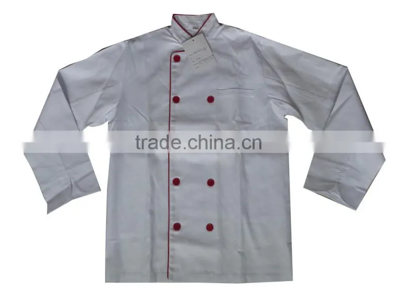 red piping buttons chef uniform,executive chef uniform