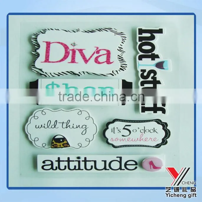 3d new handmade sticker, 2015 cartoon sticker paper, pvc sticker