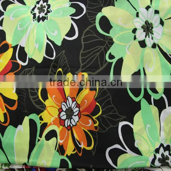 flower printed cotton stretch sateen fabric for garment