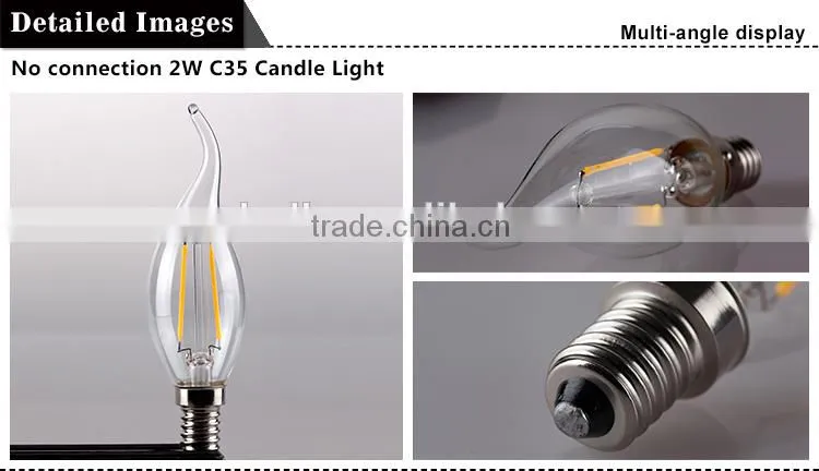 Mingshuai Chandelier LED filament candle candelebra C35 full glass lamp 4W E14 dimmable