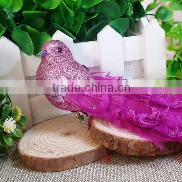Christmas home ornaments artificial feather and foam birds