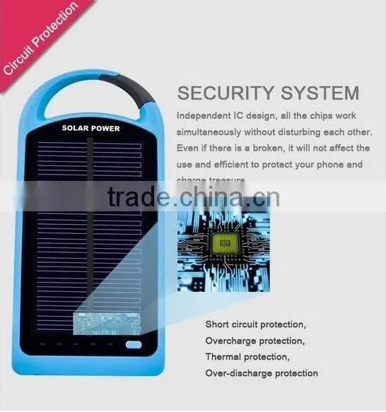 2016 popullar cheap waterproof solar panel battery charger power bank 8000mAh