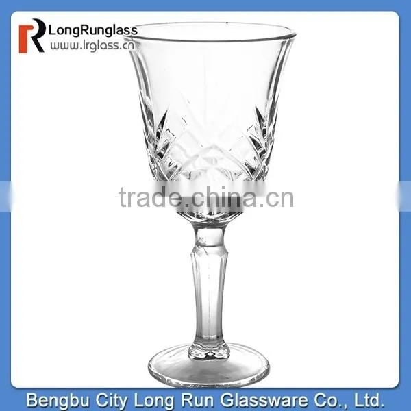 LongRun Wholesale Personalized Clear Glass Cup Old Fashioned Stemmed Red Wine Glassware