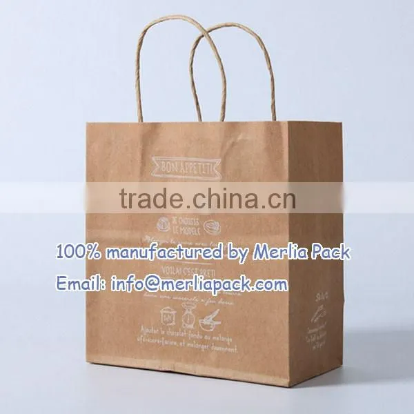BROWN TWISTED HANDLE KRAFT PAPER CARRIER BAGS 120 GSM PREMIUM PULP BAGS