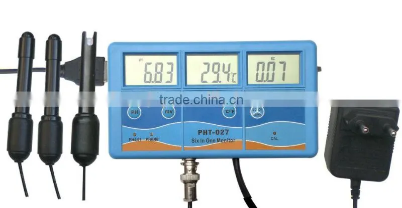 KL-027 6 in 1 multi-parameter Water Quality Monitor,ph/EC/MV/CF/TDS Meter/Monitor