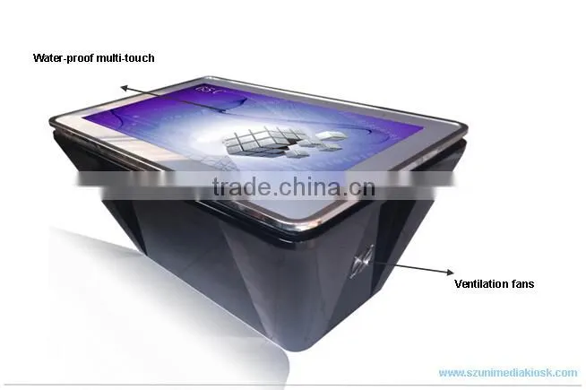 Wifi water-proofed 65 inch LCD touch screen interactive table kiosk