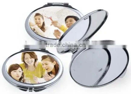 Sublimation heat transfer printing heart makeup mirror ,cosmetic mirror