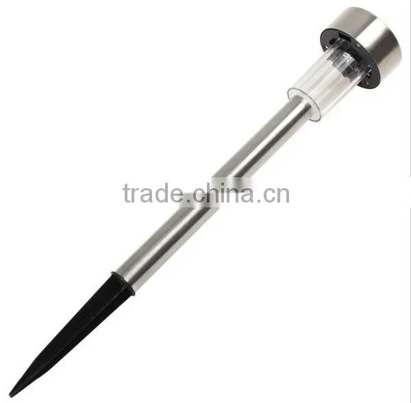 waterproof outdoor solar power lawn lamp LED spot light garden path stainles steel and plastic solar decoration