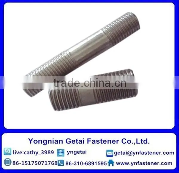 Double end studs in bolts, DIN933/931 H.D.G / Galvanized with black /yellow zinc plated/blue white