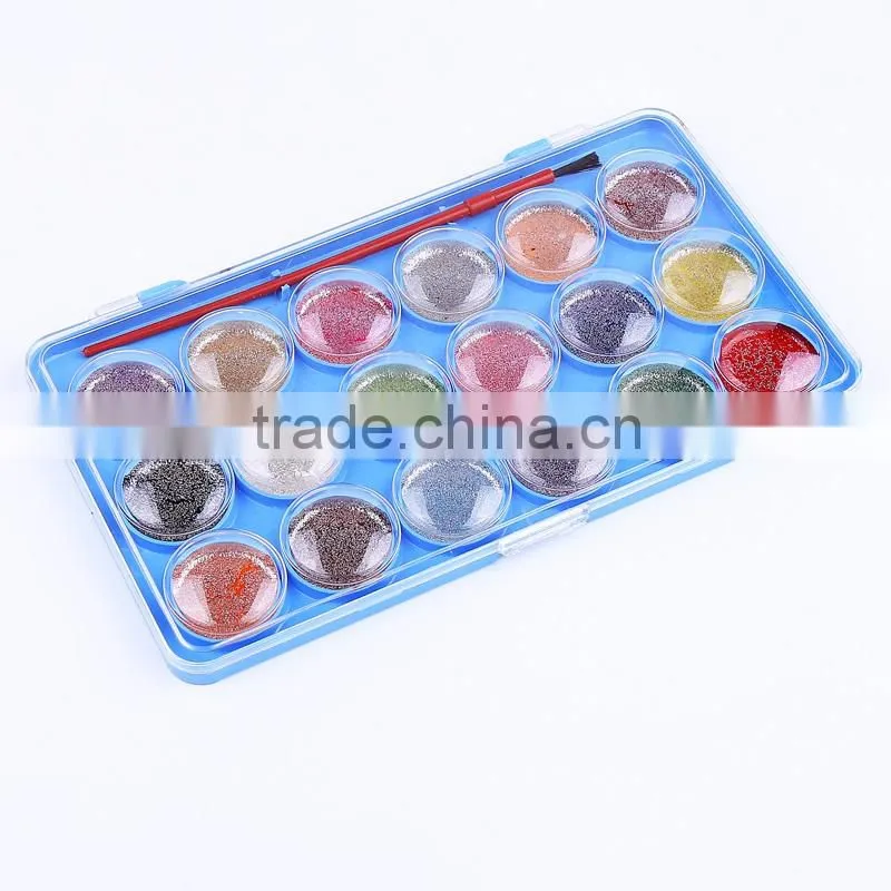 Wholesale 18 colors dry solid powder,glitter watercolor cakes set for watercolor painting