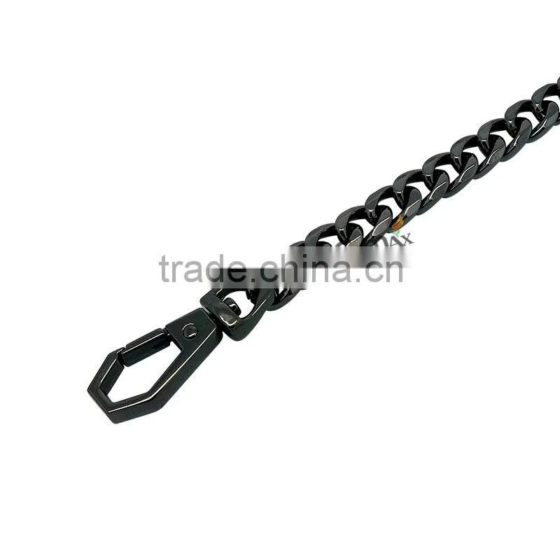 Gunmetal metal handbag chain handles with hook