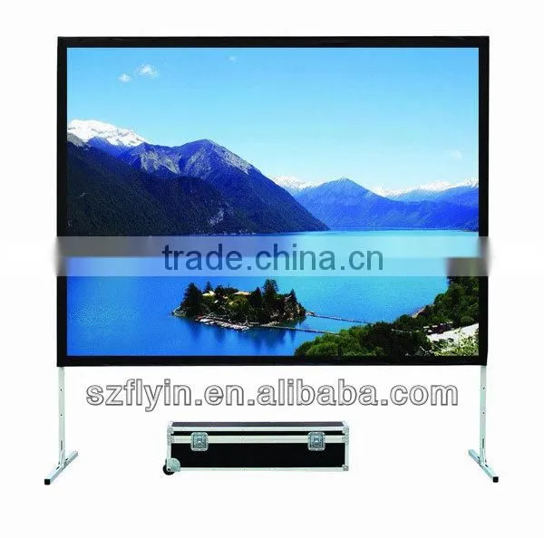 High quality ! front and Rear Easy folding screen with wheel wFlight Case Projector screen