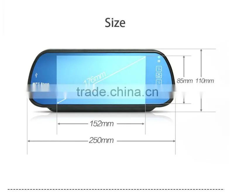 car rearview mirror monitor with and 7inch lcd display