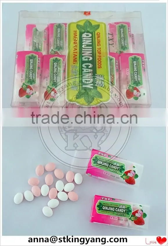 Cool pressed sugar candy with mint