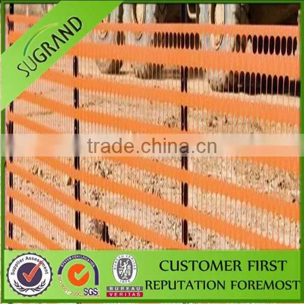 Orange plastic warning safety fence