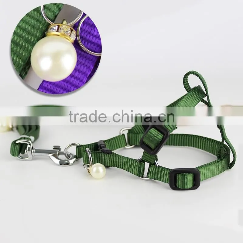 Best quality pet products dog harness with pearl pendant