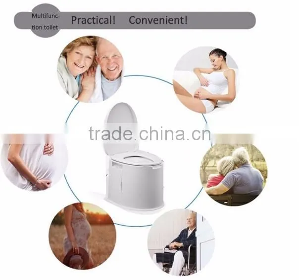 Multifunction Plastic Movable Mobile Toilet for Adult