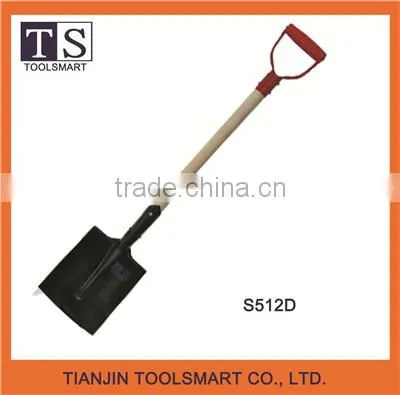 D grip handle flat head industrial shovel