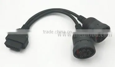 OBD2 16pin Female connector to 2pcs J1939 9pin connector Y cable