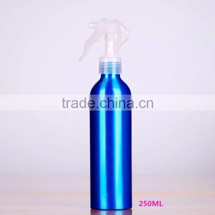 2017 Wholesale 30ml-500ml blue aluminum perfume bottle trigger spray aluminum bottle for cosmetic packaging