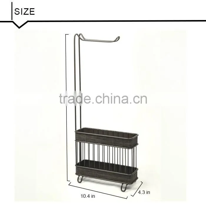 Rectangle Rack, Standing Holder with One Hook, Bronze