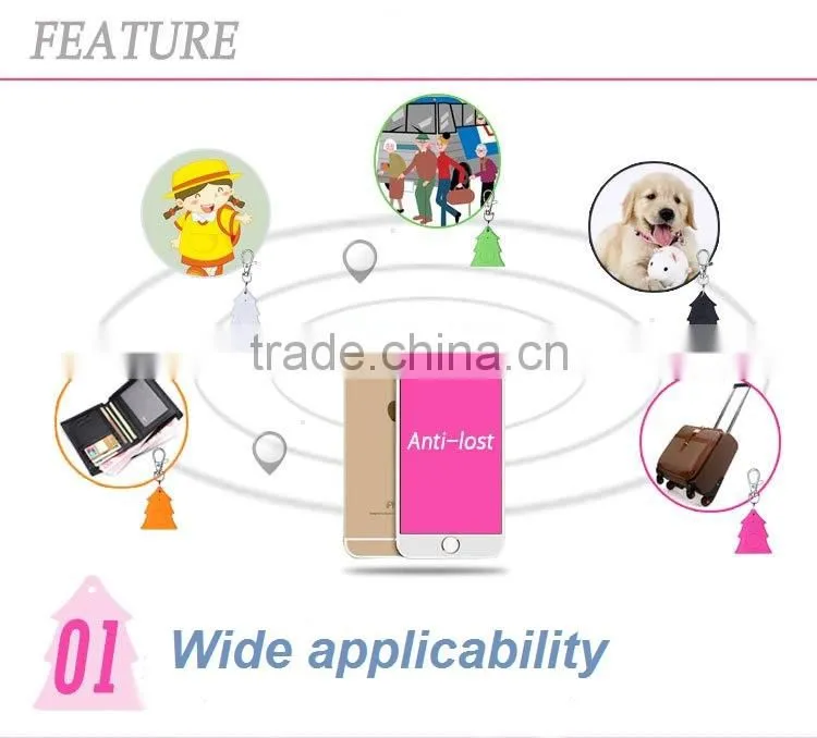 2016 new rgknse Christmas tree Gift Triangle Bluetooth Key Finder, Advertising Anti lost Alarm for Pets Kids Wallets IOS and And