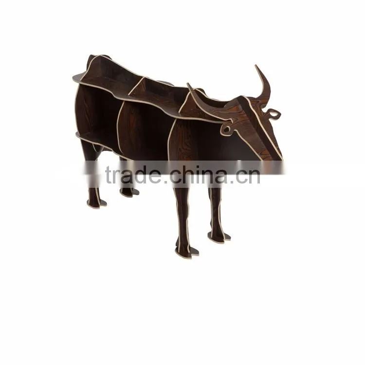 Cattle Puzzle Table,Creative Animal Furniture,MDF DIY Assembled CattleTable For Fashion Living Room,Wooden Animal Furniture