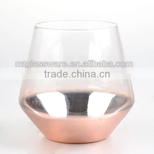 high quality cooper charger wine glasses set for dinner