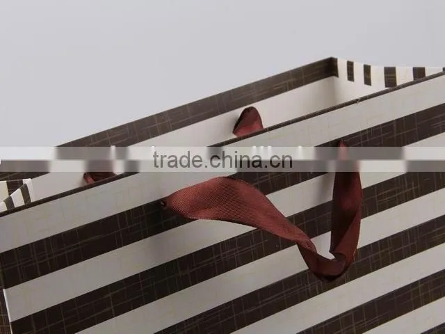 Foldable Gift Bag With Stripe Pattern/ Shopping Paper Bag