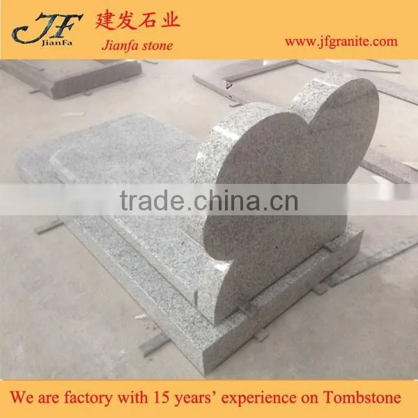 Exquisite Grey Double Heart Granite Headstone Designs