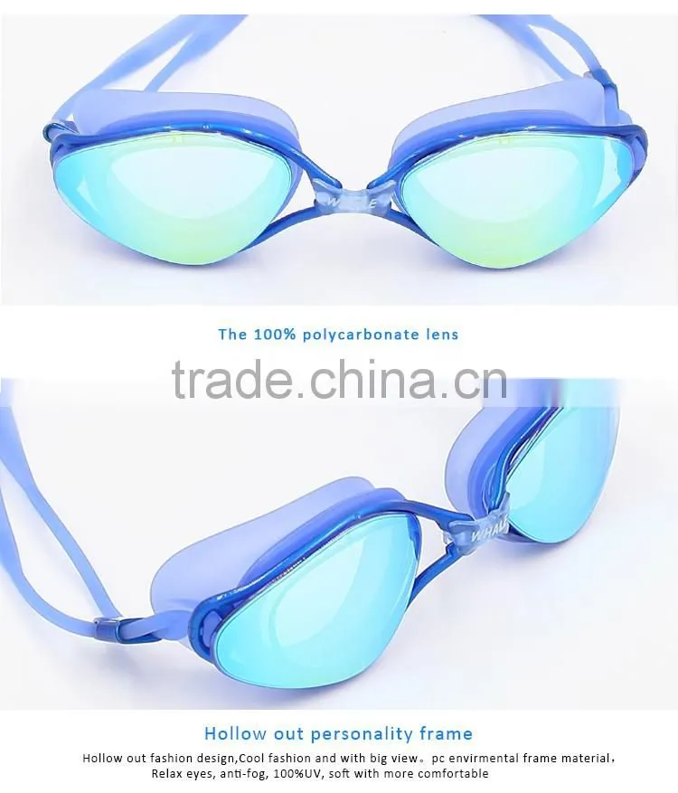 2016 hot sell anti-fog swim eyewear anti-ultraviolet