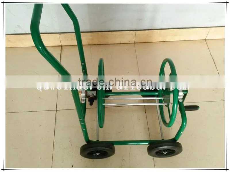 Portable Water pipe cart ,metal four wheel Garden Hose Reel Cart ,Garden sprinkler cart