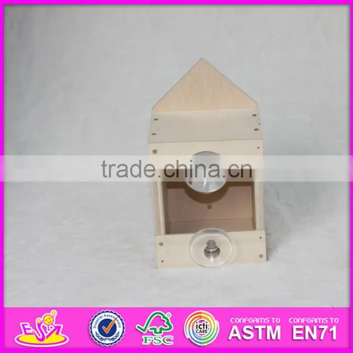 2016 new fashion funny children wooden bird house W03B049