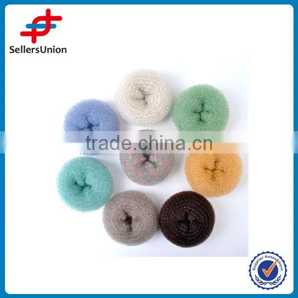 Colorful shining bun hair extension, crochet cheap hair extension