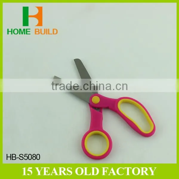Factory price HB-S5080 5" big satin polished blades PP TPR handle children scissors